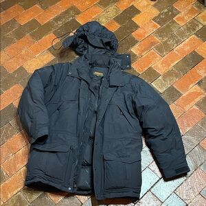 Timberland Weathergear hooded dark navy blue size Medium puffer jacket